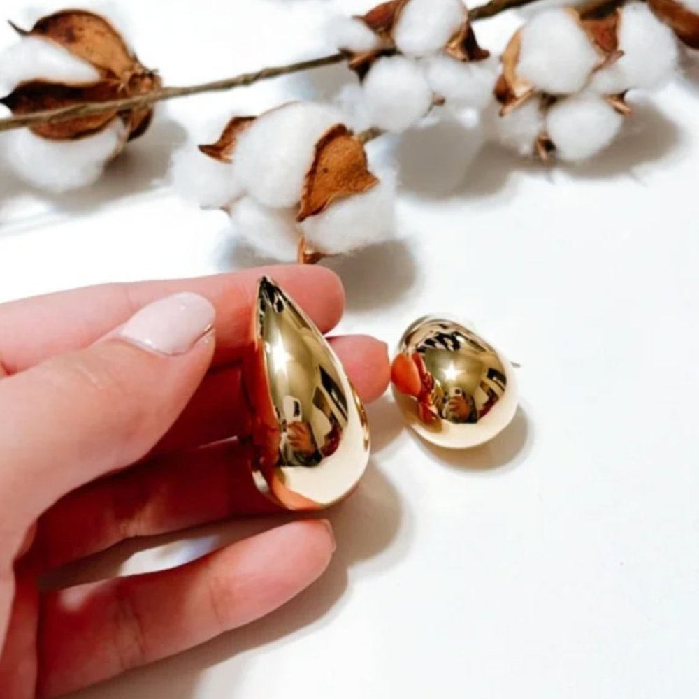 Geo drop stud earrings